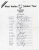 West Indies tour to Australia 1988/89. Official autograph sheet with printed title and players&rsquo; names, nicely and fully signed by all nineteen listed members of the touring party. Players&rsquo; signatures are Richards (Captain), Greenidge, Ambrose, Arthurton, 