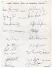 West Indies tour to England 1991. Large plain page very nicely signed in ink by nineteen members of the touring party. Players&rsquo; signatures are Richards (Captain), Haynes, Greenidge, Anthony, Logie, Allen, Lambert, Williams, Walsh, Lara, Bishop, Richardson