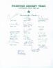 Pakistan tour to Australia 1983/84. Rarer official autograph sheet with printed title and players&rsquo; names, fully signed in ink by seventeen members of the touring party.