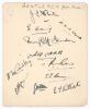 Gentlemen 1929. Large album page very nicely signed in ink by eleven members of the Gentlemen team corresponding with the match v Players, Lord&rsquo;s 17th- 19th July 1929. The page amusingly titled &lsquo;Gentlemen (prefer blondes)&rsquo;. Signatures are White (Captain),