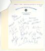 Queensland and Victoria 1974/75. Official Queensland Cricket Association letterhead signed in biro by twenty four players who took part in the match at Brisbane 7th- 10th March 1975. Signatures include Francke, Chappell, Langley, Maclean, Dymock, Carlson,