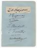 Derbyshire & Yorkshire 1910s. Album page nicely signed in ink to the page (one laid down) by five Derbyshire players and one Yorkshire. Signatures are T.A. Higson (Oxford University, Derbyshire & Lancashire 1892-1923) signed to piece laid down, J. Chapman
