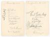 Essex and Lancashire 1926. Large album page nicely signed to one side in pencil and ink by nine Essex players and to the verso by eleven of Lancashire. Essex signatures are F.H. Gillingham, Crawley, H.M. Morris, L.C. Eastman, Russell, Freeman, Hipkin, Cut