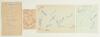 Glamorgan C.C.C. 1928-1956. Four album pages of varying sizes signed by Glamorgan players. Teams are 1928 nine signatures in pencil, c.1930 twelve nice signatures in ink, 1954 twelve in ink, and 1959 twelve in biro. Signatures include Turnbull, Arnott, Su