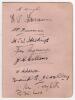 Kent & Worcestershire 1921. Album page nicely signed in ink to one side by ten members of the Kent team and to the verso by six of Worcestershire. Kent signatures are Wright, Fairservice, Freeman, Hardinge, Seymour, Collins, Ashdown, Woolley, Troughton an