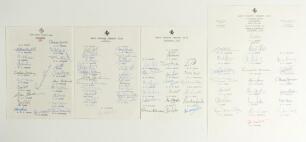 Kent County Cricket Club 1981-1989. A collection of official autograph sheets for Kent teams being 1981 (21 signatures), 1982 (22), 1983 (19), 1984 (22), 1985 (24), 1986 (21), 1988 (20) and 1989 (21). Good condition. Qty 8