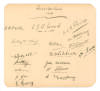 Leicestershire C.C.C. 1914. Large album page beautifully signed in ink seventeen members of the Leicestershire playing staff. Signatures are C.B.J. Wood, Odell, Berridge, Sharp, Salmon, Skelding, Astill, Whitehead, Sidwell, J.H. King, Middleton, Lord, Bro