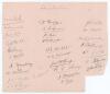 Leicestershire C.C.C. 1921. Large album page beautifully signed in ink and pencil by twenty eight members of the Leicestershire playing staff. Signatures A.T. Sharp (Cpt), John Dixie Smith (two matches), A.S. Matts (one match), Bannister, Whitehead, Skeld