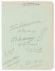 Leicestershire C.C.C. 1929. Larger album page signed in pencil by ten members of the Leicestershire team. Signatures are Sidwell, Skelding, J.C. Bradshaw, Snary, Coleman, Berry, Smith, Armstrong, Astill, and the rarer W.H. Bradshaw (three matches 1929). G