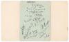Somerset C.C.C. 1926-1928. Album page laid down to larger album page very nicely signed in ink by seventeen members of the Somerset team for the matches played against Sussex at Hove in 1926, 1927 and 1928, obtained by the collector Laetitia Stapleton (ne