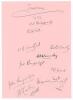 Sussex C.C.C. 1932. Large album page very nicely signed in black ink by the twelve members of the Sussex team for the match v Leicestershire at Aylestone Road, Leicester 18th- 20th May 1932. Signatures are Duleepsinhji (Captain), Scott, Cornford, Bowley, 
