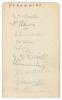 Yorkshire C.C.C. 1921. Album page nicely signed in pencil by ten members of the Yorkshire team for the match v Sussex at Hove 27th- 30th August 1921. Signatures are Burton (Captain), Holmes, Sutcliffe, Wilson, Hirst, Macaulay, Waddington, Oldroyd, Robinso
