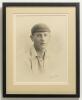 Hedley Verity. Yorkshire & England 1930-1939. Excellent early studio portrait of a young Hedley Verity, head and shoulders, in cricket attire wearing his Horsforth Hall Park Cricket Club cap. The photograph by The Harold Butler Studios, 18, New Briggate, 