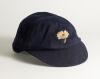 Hedley Verity. Yorkshire & England 1930-1939. Yorkshire navy blue 1st XI cap, by &lsquo;W.V. Brown, Hosier, Eton&rsquo;. The cap with the Yorkshire white rose emblem to the front, worn by Verity during his playing career with the county. Slight moth holing to peak an