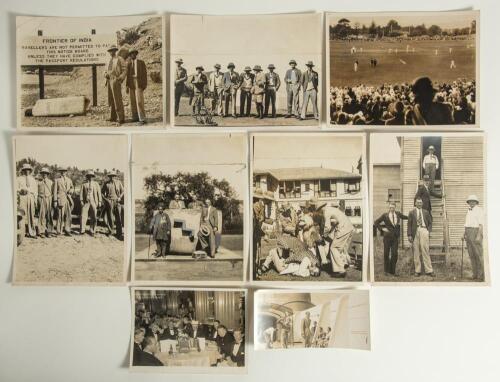 Hedley Verity. Yorkshire & England 1930-1939. M.C.C. tour of India 1933/34. A selection of twenty three mono press photographs featuring Verity and his team mates. Photographs include players onboard ship ready for the voyage to commence including Verity,
